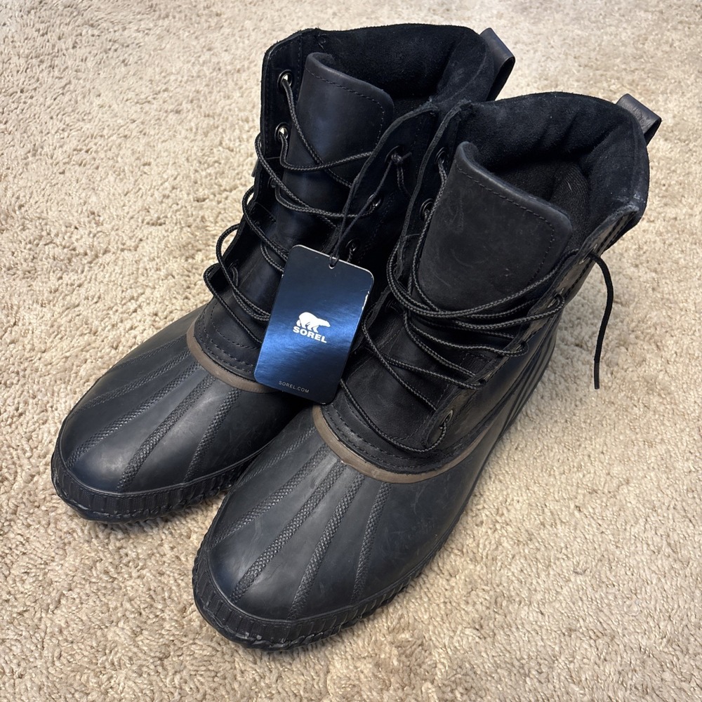 Sorel Cheyanne II Mens 13 Black Waterproof Insulated Winter Snow Duck Boot